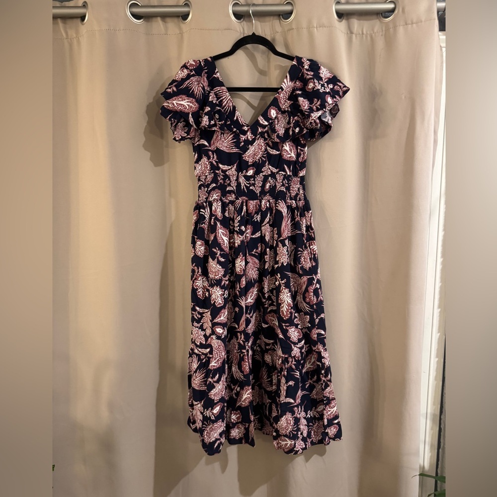 Maurices Navy Blue and Pink Floral Maxi Dress - Picture 3 of 8